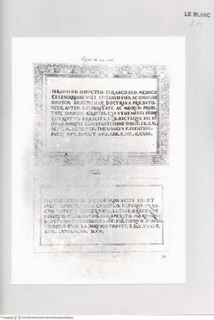 Monumenta clarorum doctrina praecipuè ..., Tafel 30: Grabplatten in Rom, Santa Maria in Aracoeli