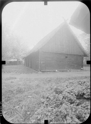 Lübbenau-Lehde, Dorfstraße 3. Freilandmuseum. Scheune (umgesetzt aus Burg-Kauper). Giebelansicht