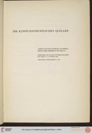 Die kunstgeschichtlichen Quellen