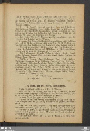 7. Sitzung, am 18. April, Nachmittags