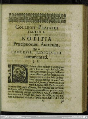 Sectio I. De Notitia Praecipuorum Autorum, Qui de Processu Iudiciario commentati