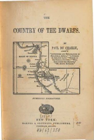 The country of the dwarfs : By Paul du Chaillu. Numerous engravings