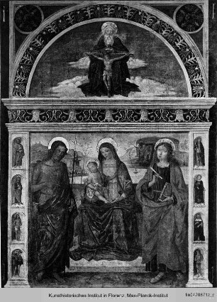 Madonna mit Kind und den Heiligen Johannes dem Täufer und Johannes dem Evangelisten