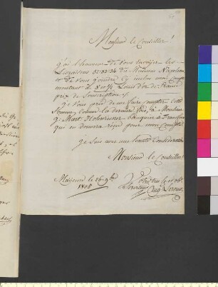 Brief von Leroux, Auguste an Goethe, Johann Wolfgang von