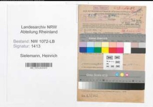 Entnazifizierung Heinrich Sielemann , geb. 28.06.1913 (Metzger)