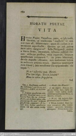 Horatii Poetae Vita