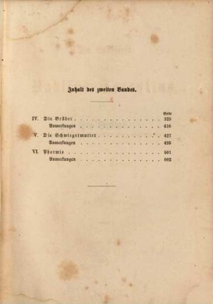 Die Lustspiele des Publius Terentius : Deutsch in den Versmassen der Urschrift von J. J. C. Donner, 2