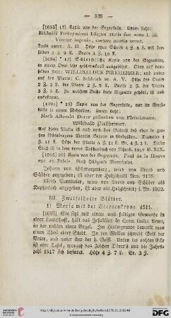 III. Zweifelhafte Blätter