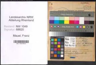 Entnazifizierung Franz Mauel , geb. 14.03.1891 (Schreiner)
