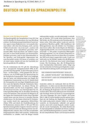 Deutsch in der EU-Sprachenpolitik