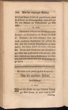 Sieben und zwanzigstes Kapitel. Von der unzeitigen Geburt