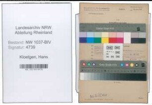 Entnazifizierung Hans Kloetgen , geb. 01.08.1901 (Lehrer)