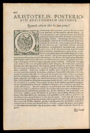 Aristotelis Posteriorum Analyticorum Secundus.