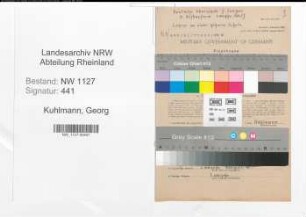 Entnazifizierung Georg Kuhlmann , geb. 15.10.1886 (Lehrer)