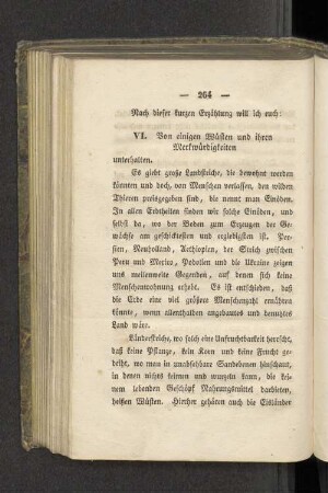 VI. Von einigen Wüsten und ihren Merkwürdigkeiten