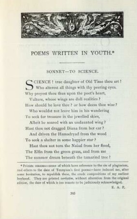 Poems written in youth