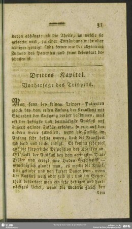 Drittes Kapitel. Vorhersage des Trippers