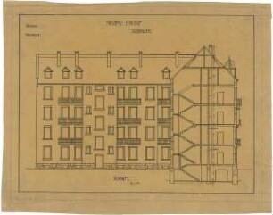 Billing, Hermann; Karlsruhe (Baden-Württemberg), Sophienstr.; Haus Bischof - Schnitt