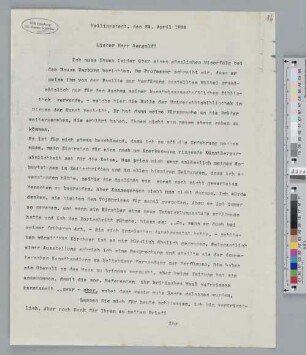 Brief an Paul Gangolf