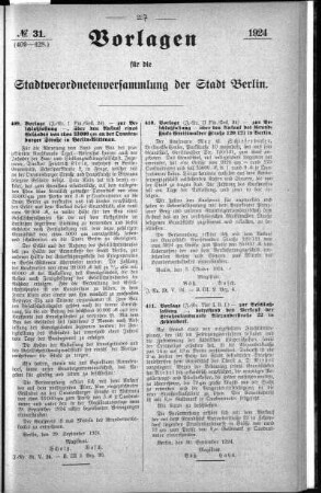 No. 31 (409-428), 10. Oktober 1924