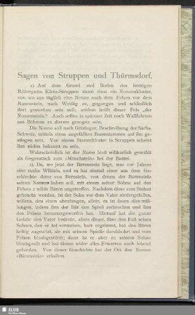 Sagen von Struppen und Thürmsdorf