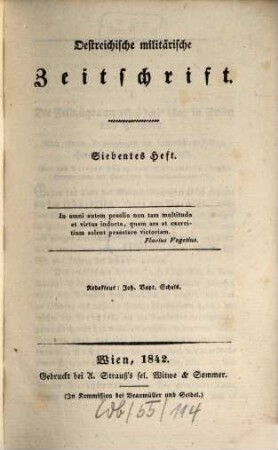 Oestreichische militärische Zeitschrift. 1842, 7/9