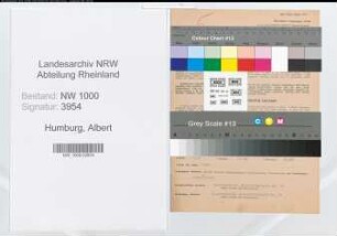 Entnazifizierung Albert Humburg, geb. 07.09.1899 (Postsekretaer)