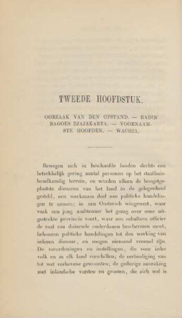 Tweede hoofdstuk. Oorzaak van den opstand ...