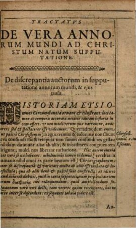 Eliae Reusneri Leorini Sil. Isagoges Historicae Appendix : Commentariolum Continens De Vera Annorum Mundi Ad Natum Christum Supputatione