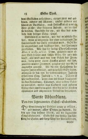 Vierte Abhandlung. Von den sogenannten Schuß-Gebettlein