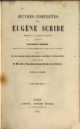 Oeuvres complètes de M. Eugène Scribe, 4