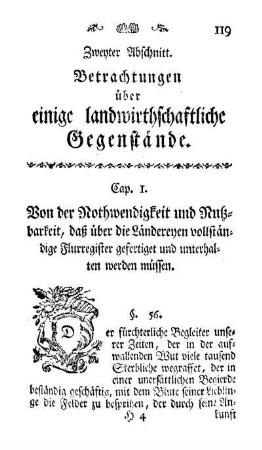 Zweiter Abschnitt. Betrachtungen über einige landwirthschaftliche Gegenstände.