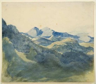 Landschaft mit blauen Bergen