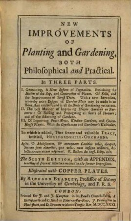 New improvements of plantingand gardening