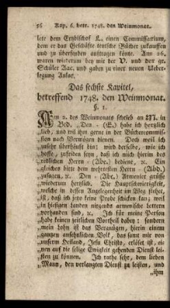 Das sechste Kapitel, betreffend 1748. den Weinmonat