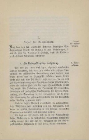 I. Inhalt der Sammlungen
