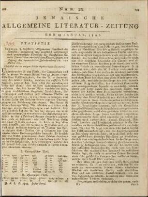Num. 25. Den 29. Januar 1805