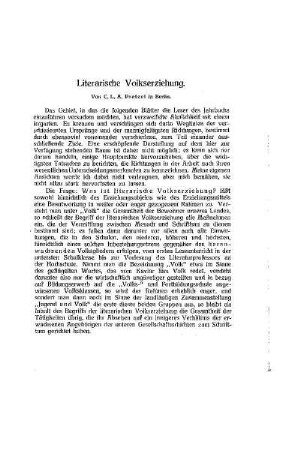 Literarische Volkserziehung