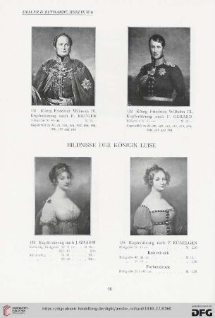 Bildnisse der Königin Luise (Nr. 153-162)