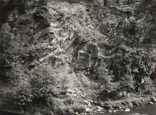 Tal der Weißen Elster. Überkippte Falte in Siluschiefern am Möschwitzer Tunnel