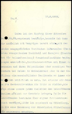 Bericht an die Zentral-Direktion