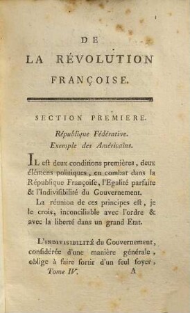 De la Révolution Françoise, 4. (1796). - 339 S.