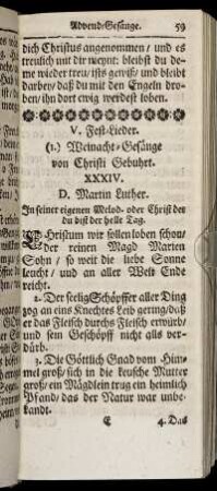 (1.) Weinacht-Gesänge.