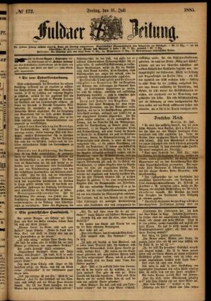 Ausgabe vom Freitag, den 31. Juli 1885.