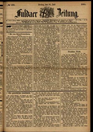 Ausgabe vom Freitag, den 31. Juli 1885.