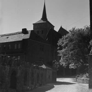 Die Stadt Bautzen. Blick auf die Michaelis Kirche. : Pohlad na stare město Budyšina na Michałsku cyrkej.