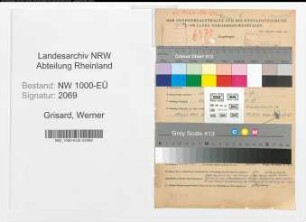 Entnazifizierung Werner Grisard, geb. 11.10.1906 (Studienrat)