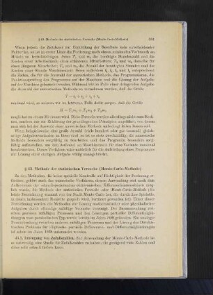 § 43. Methode der statistischen Versuche (Monte-Carlo-Methode)