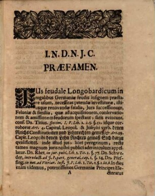 Disputatio Juridica Inauguralis De Alienatione Immediati Feudi Imperii