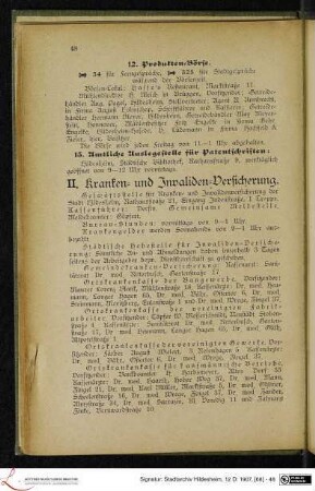 II. Kranken- und Invaliden-Versicherung.